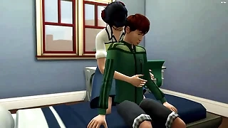 Japanese Stepmom catches her virgin stepson masturbating anent front of the computer and helps him essay carnal knowledge for the first time anent his caper &vert; Hot asian milf